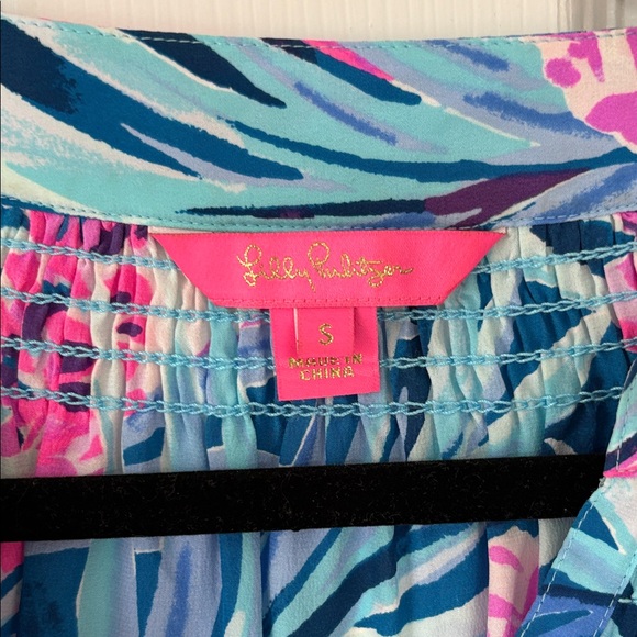 Lilly Pulitzer Elsa Tropical Floral Tunic in Pink & Blue - Picture 2 of 8